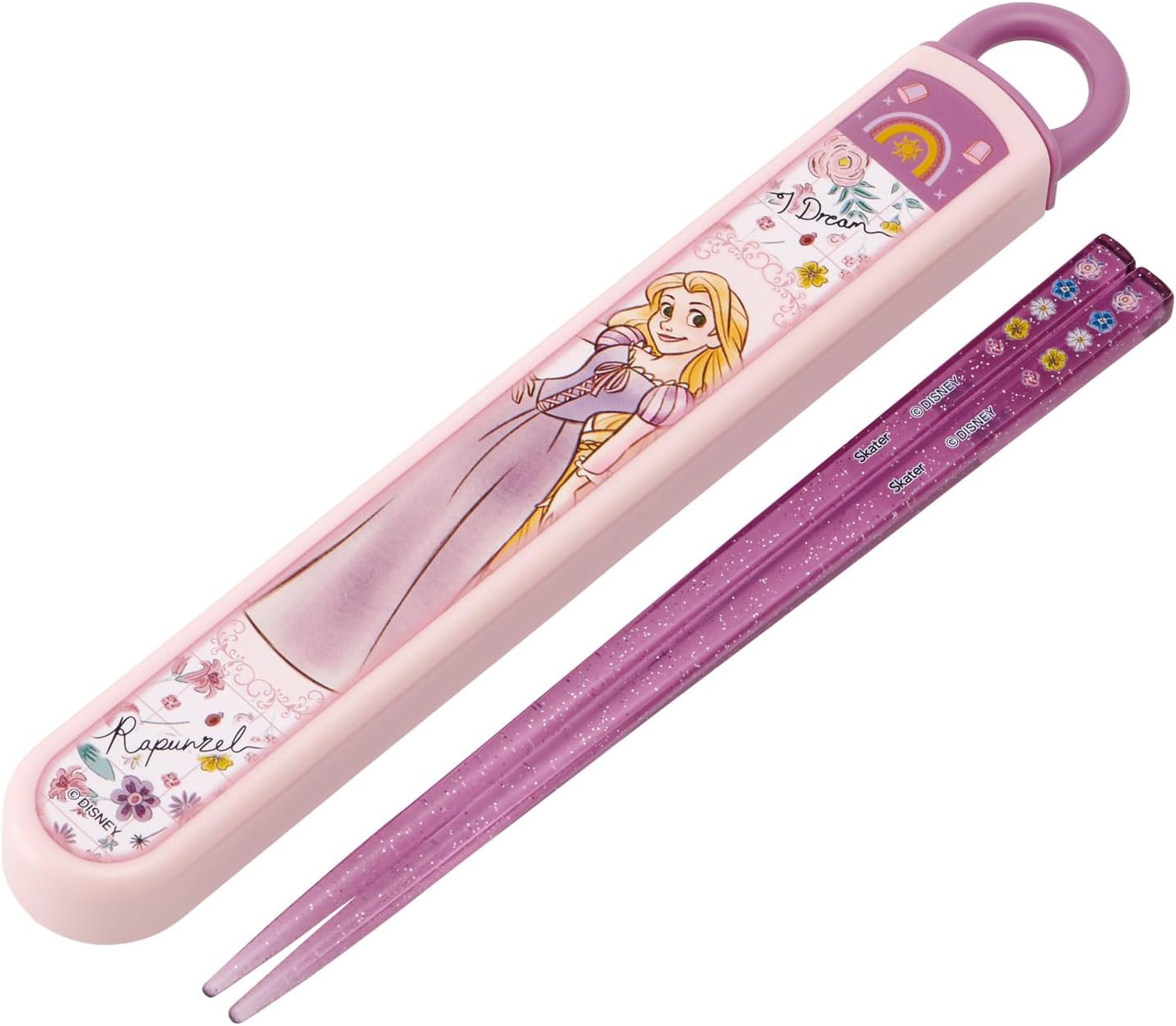 Skater ABS2AM-A Disney Tangled 26 Girls Chopsticks & Chopsticks Case Set, Bento Box, 6.5 inches (16.5 cm), Made in Japan, Dishwasher Safe, Sliding Type, Disney