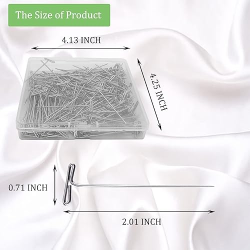 Miniatura 3 de 200 alfileres en T, pasadores de costura de 2 pulgadas, pasadores de peluca de acero inoxidable para pelucas, alfileres en T para cabeza de espuma,