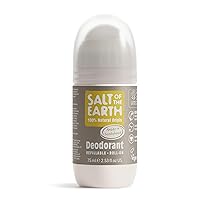 Deodorante naturale roll-on Salt Of the Earth – Ambra e sandalo – Ricaricabile, vegano, approvato da Leaping Bunny, prodotto nel Regno Unito – 75ml