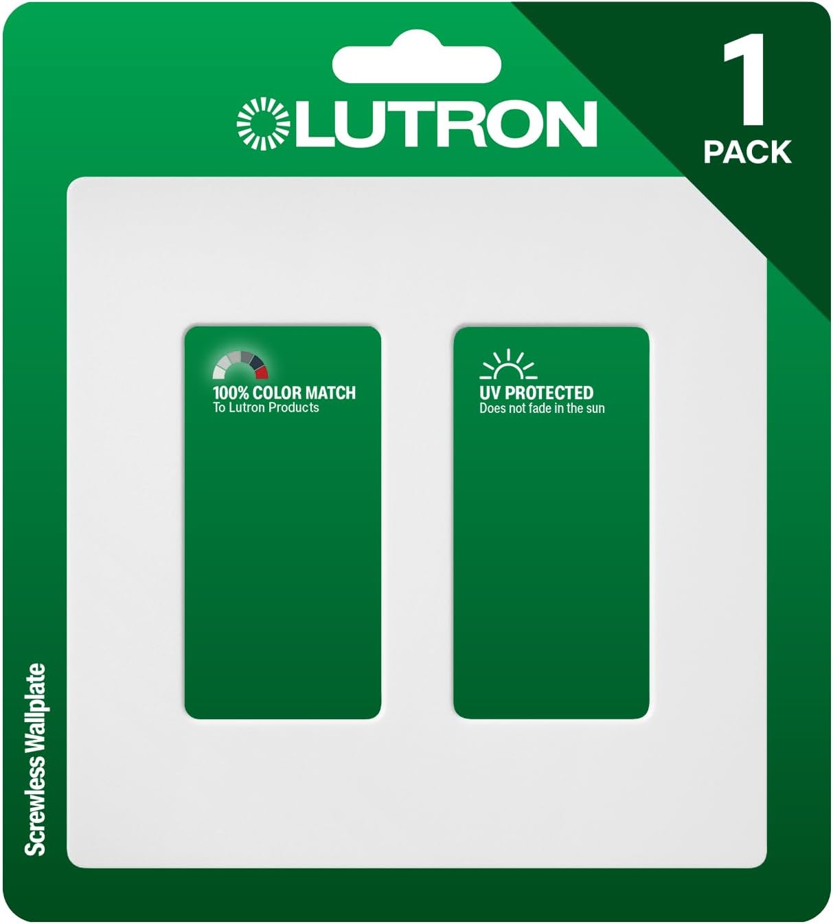Lutron Claro Light Switch Cover Plate, 2 Gang Wallplate, for Decorator Light Switches, Screwless Switch Plate Cover, Satin, SC-2-SW, Snow