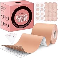 JulyOlive Boob Tape Kit for Instant Breast Lift - Breathable Waterproof Sticky Bra Tape with Petals & Nipple Covers