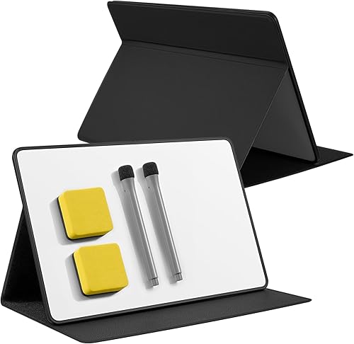 Jovitec 2 pizarras pequeñas portátiles de borrado en seco, pizarras magnéticas de borrado en seco de 12 x 8 pulgadas con cubierta de poliuretano,