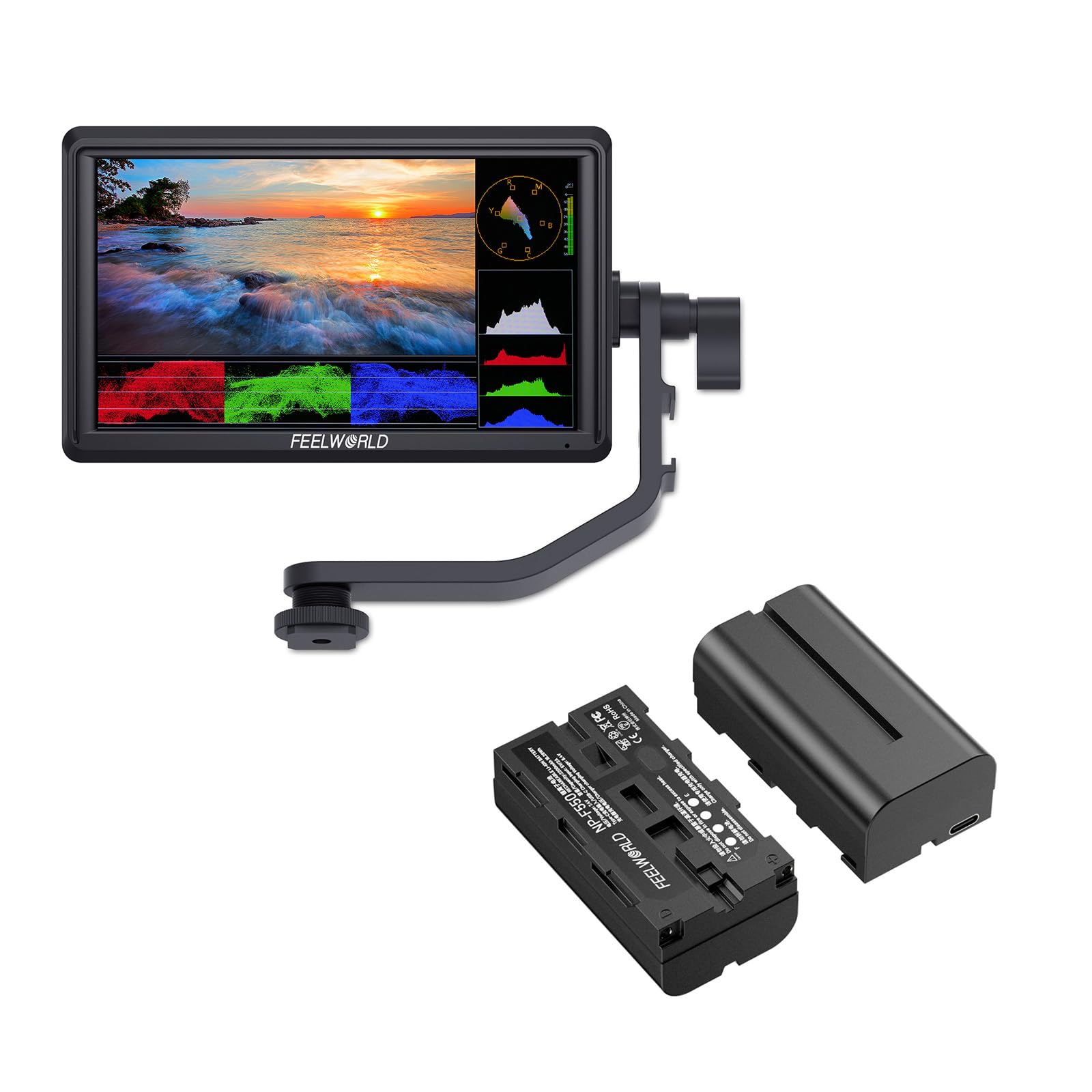 FEELWORLD FEELWORLD F5 バッテリーセット FEELWORLD F5 PROX 5.5 Inch 1600nit 4K F970 Install and Power Kit