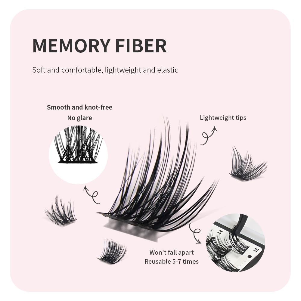 ANNAFRIS Cluster Lashes Individual Eyelashes 10-16mm False Lashes Individual Cluster DIY Lash(C), Black - Image 2