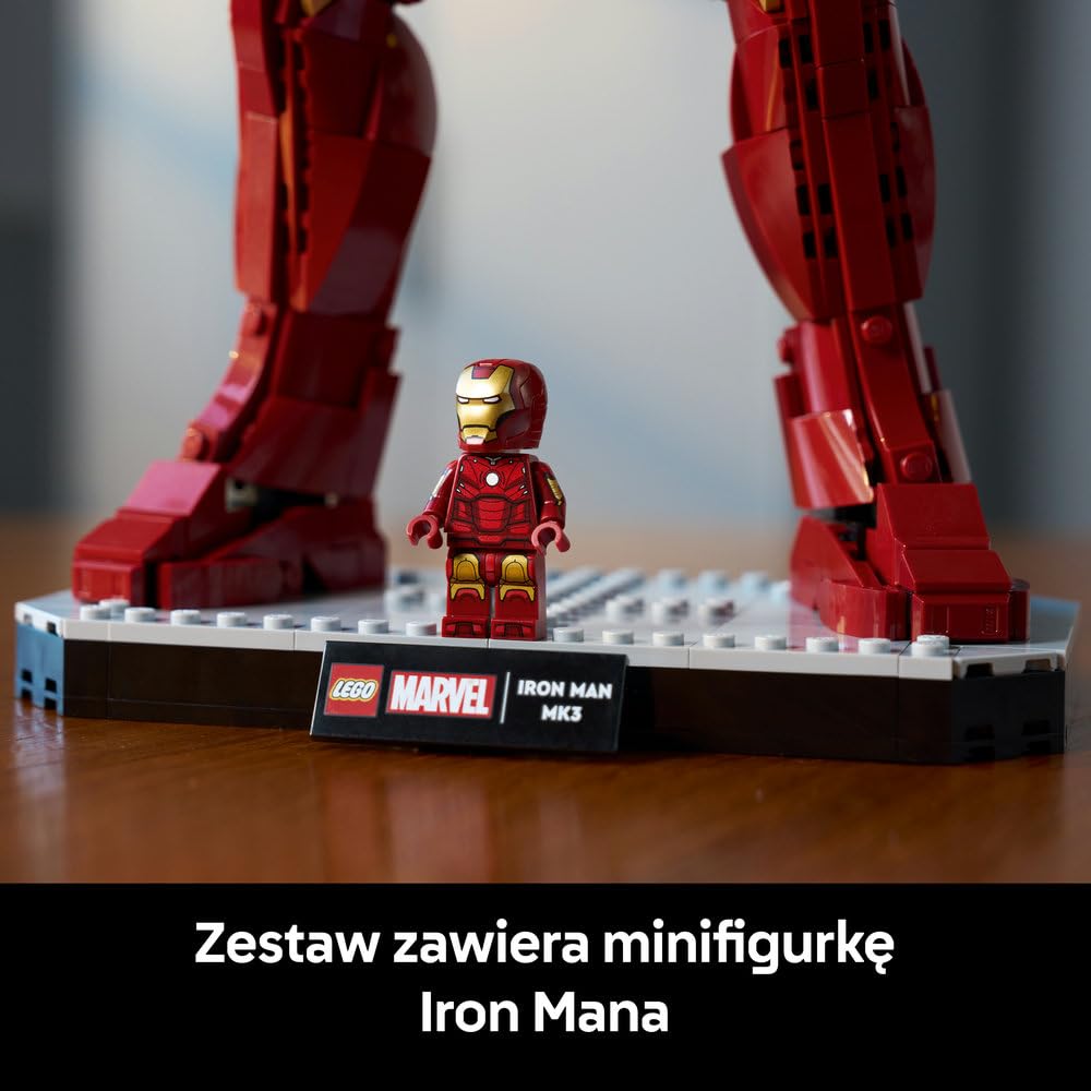 LEGO | Marvel Iron Man Mark 3 — edycja kolekcjonerska 76344 | Figurka kolekcjonerska, model do ekspozycji, prezent dla fana Marvela, dla mężczyzn i kobiet, 1297 elementów