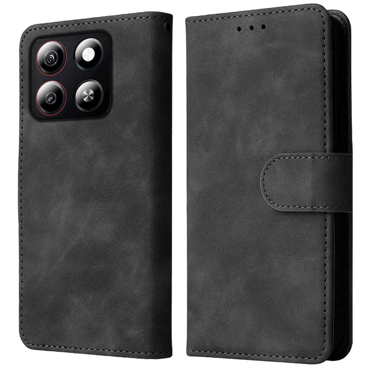 Leder-Hülle Für ZTE Blade A55/A35 – Mit Magnetverschluss, Kartenfächern & Ständer, Grün