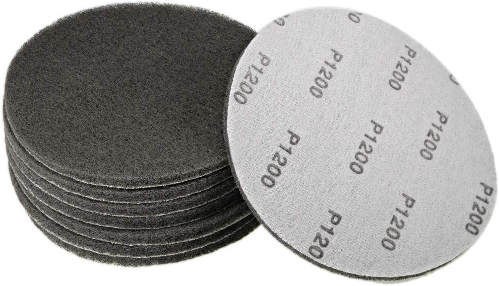 uxcell 8pcs Drill Power Brush Tile Scrubber Scouring Pads 7 Inch Hoop and Loop 1200-Grits Surface Conditioning Disc for Household Cleaning