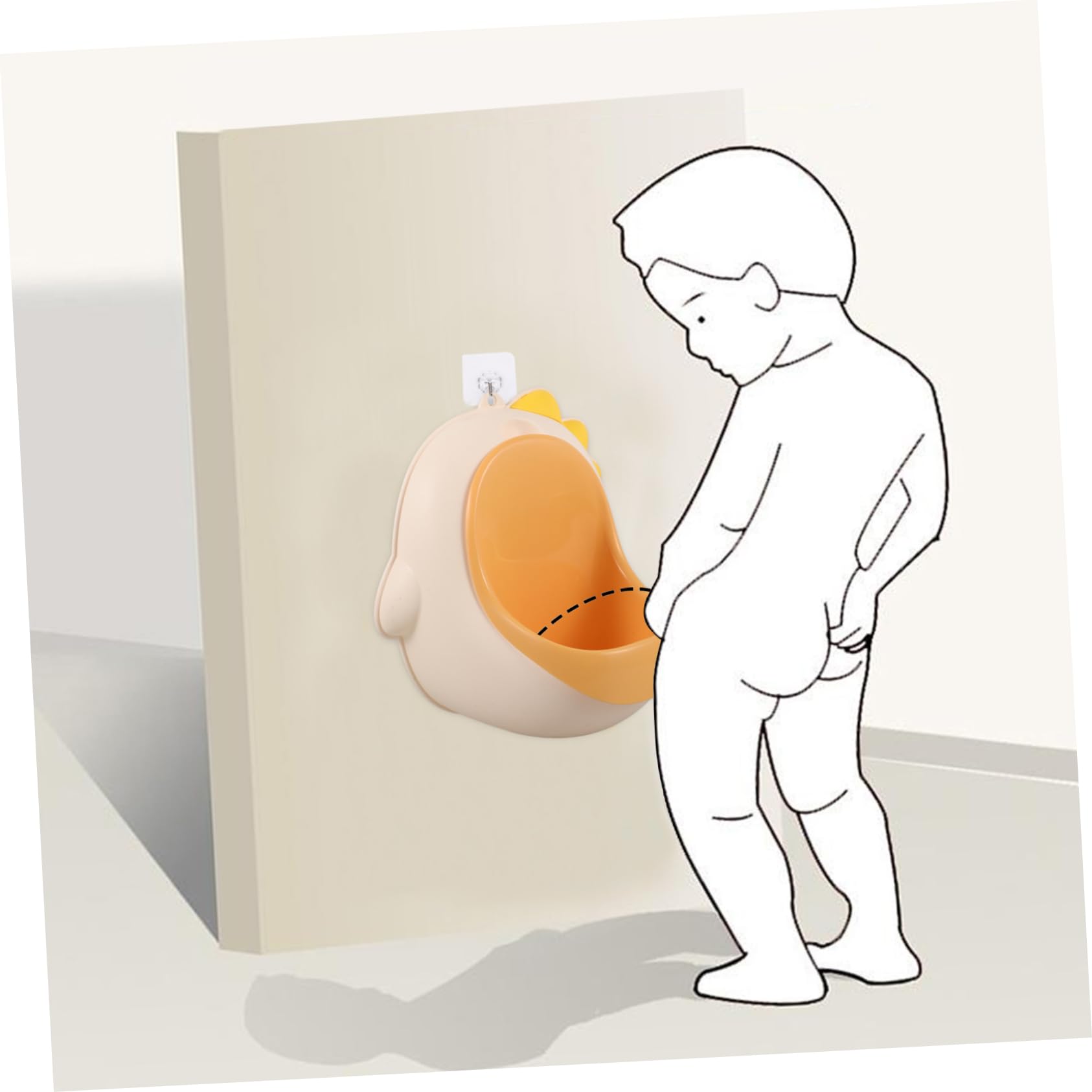 IWOWHERO Cartoon Dinosaur Urinal for Wall Mounted Training Toilet Engaging Pee Trainer for Boys Encourages Healthy Habits with Fun Design for Potty Training