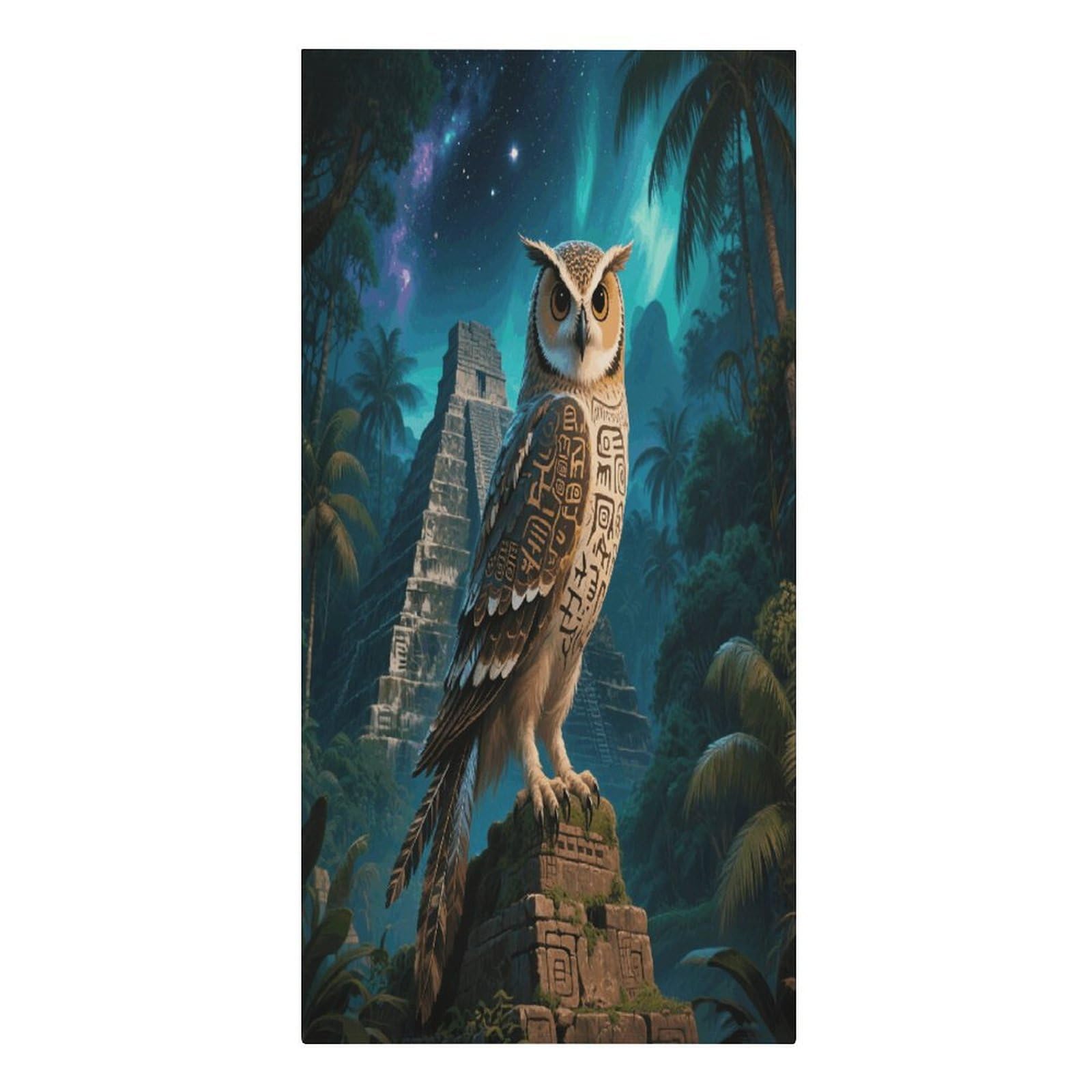VstaDank Maya Owl Beach Towel Vacation Essentials Sand Free Soft Quick Dry Swim Towels 61"x30" Modern Extra Large Towels Lightweight Microfiber Beach Towel for Swimming Pool