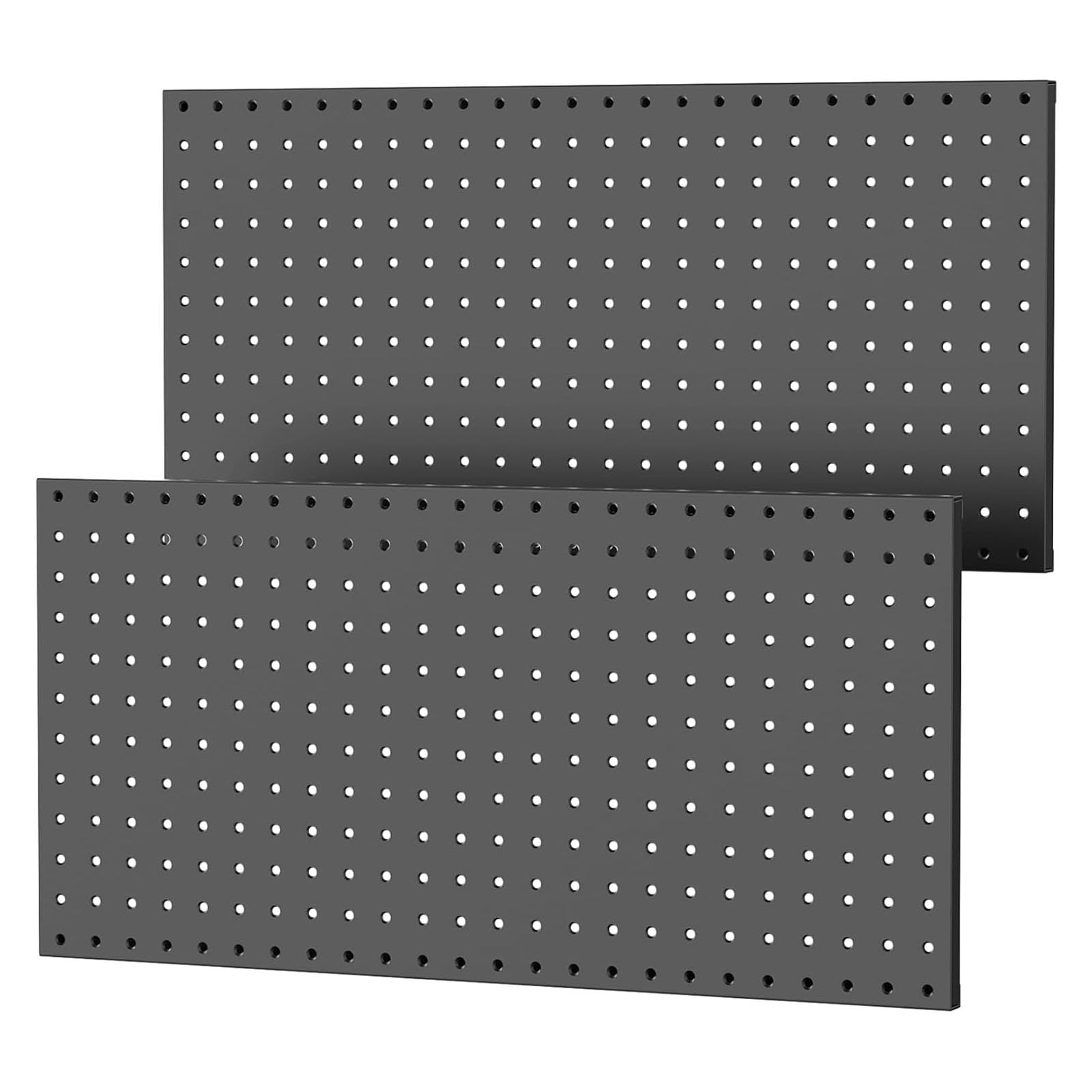 Paquete De 2 Paneles Pared Tablero Perforado Metal Resistente Para Garaje Estante Almacenamiento Herramientas Y Taller Organización Sala Manualidades Panel Pared Garaje