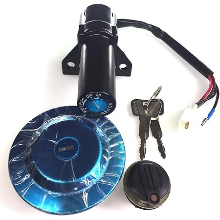 Amazon Ybr125 タンクキャップ キーシリンダー サイドカバー キー 3点 セット天剣125 ヤマハ バイク パーツ 修理 交換 互換品 バイク用キーシリンダー 車 バイク
