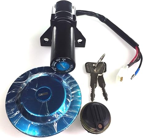Amazon Ybr125 タンクキャップ キーシリンダー サイドカバー キー 3点 セット天剣125 ヤマハ バイク パーツ 修理 交換 互換品 バイク用キーシリンダー 車 バイク