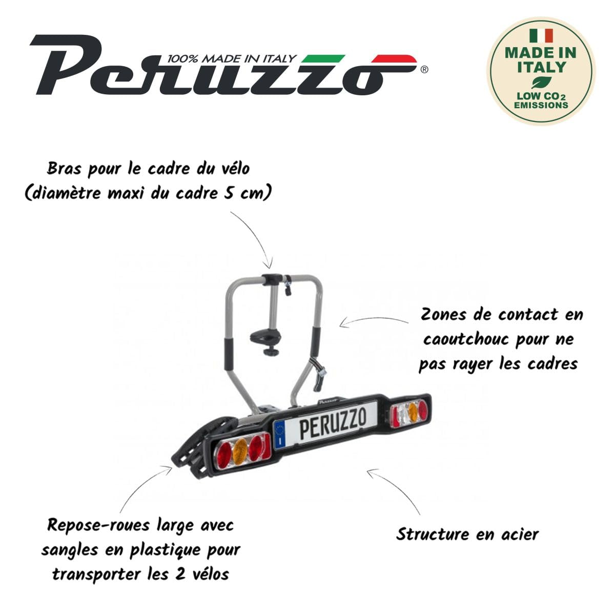 Peruzzo Siena Fixed Rack na 2 rowery na haku holowniczym, TU EU