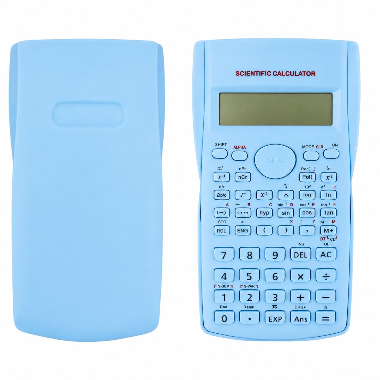 KK-82MS-D Portable Scientific Calculator 240 Function Two Line Display Blue Professional Calculator Scientific for Students Teachers School College Office Home Study Maths Exams (Blue)