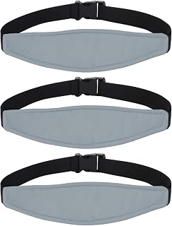 3 Pieces Baby Car Seat Head Support - Head Band Strap Headrest, Sleep Sling Sleep Locator for Infants and Toddlers Cute Pattern Kids Travel (Grey)