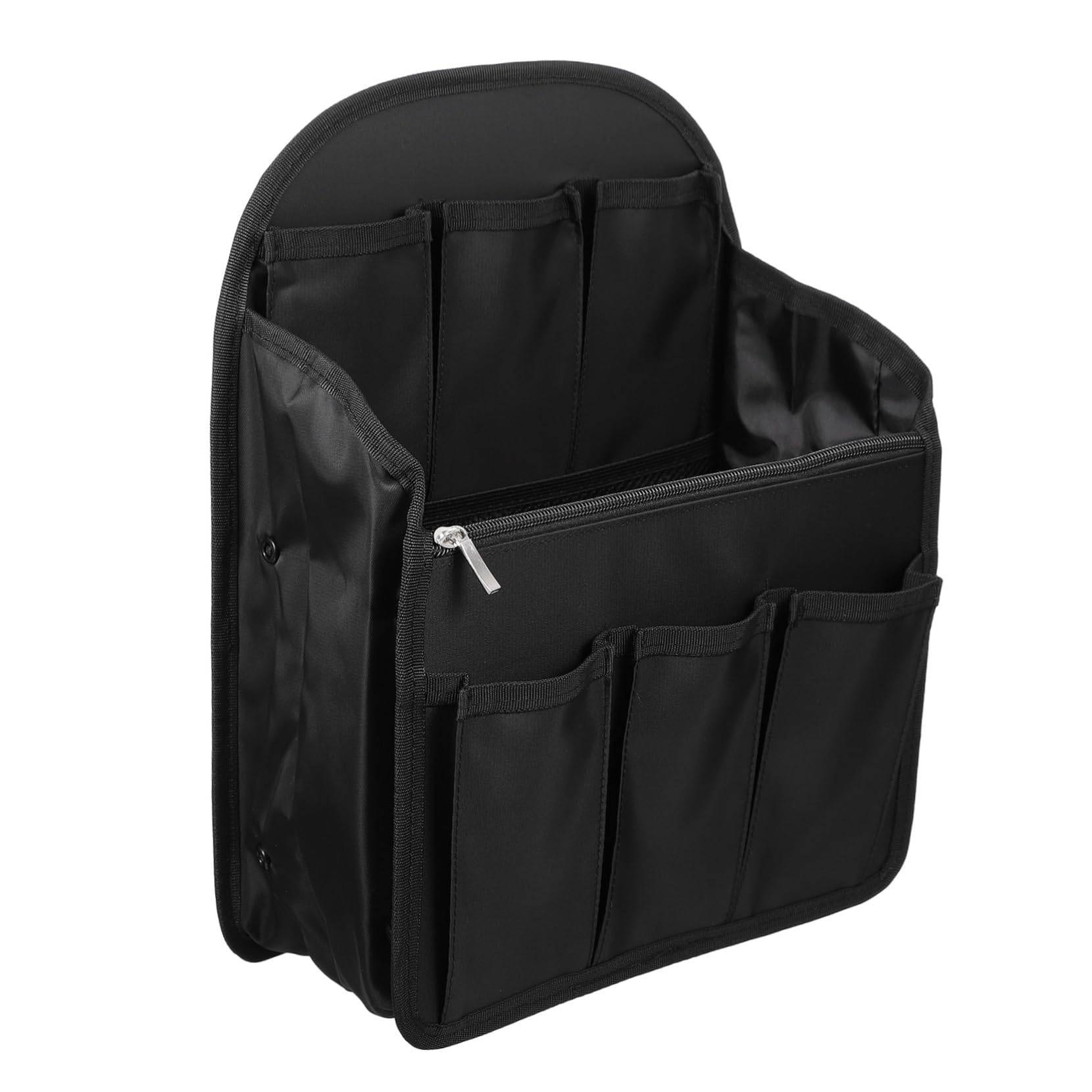 Organizador de Mochila Grande Negro de Nailon Ranuras Múltiples