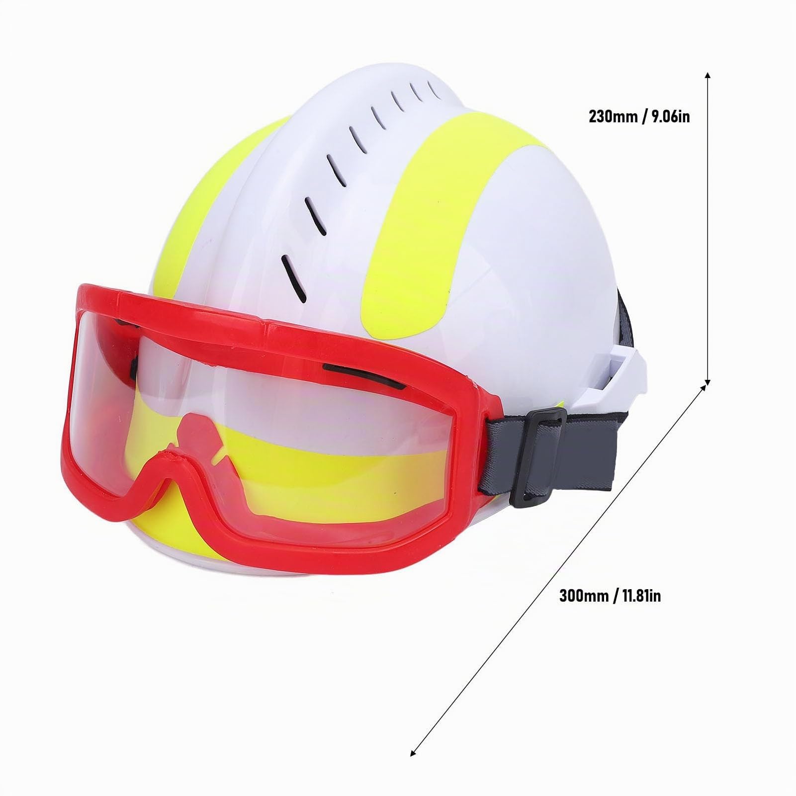 Casque de Sécurité Travaux en Hauteur, Casque de Sauvetage F2 avec Phare et Lunettes de Protection, pour Intervention d'Urgence (Blanc)