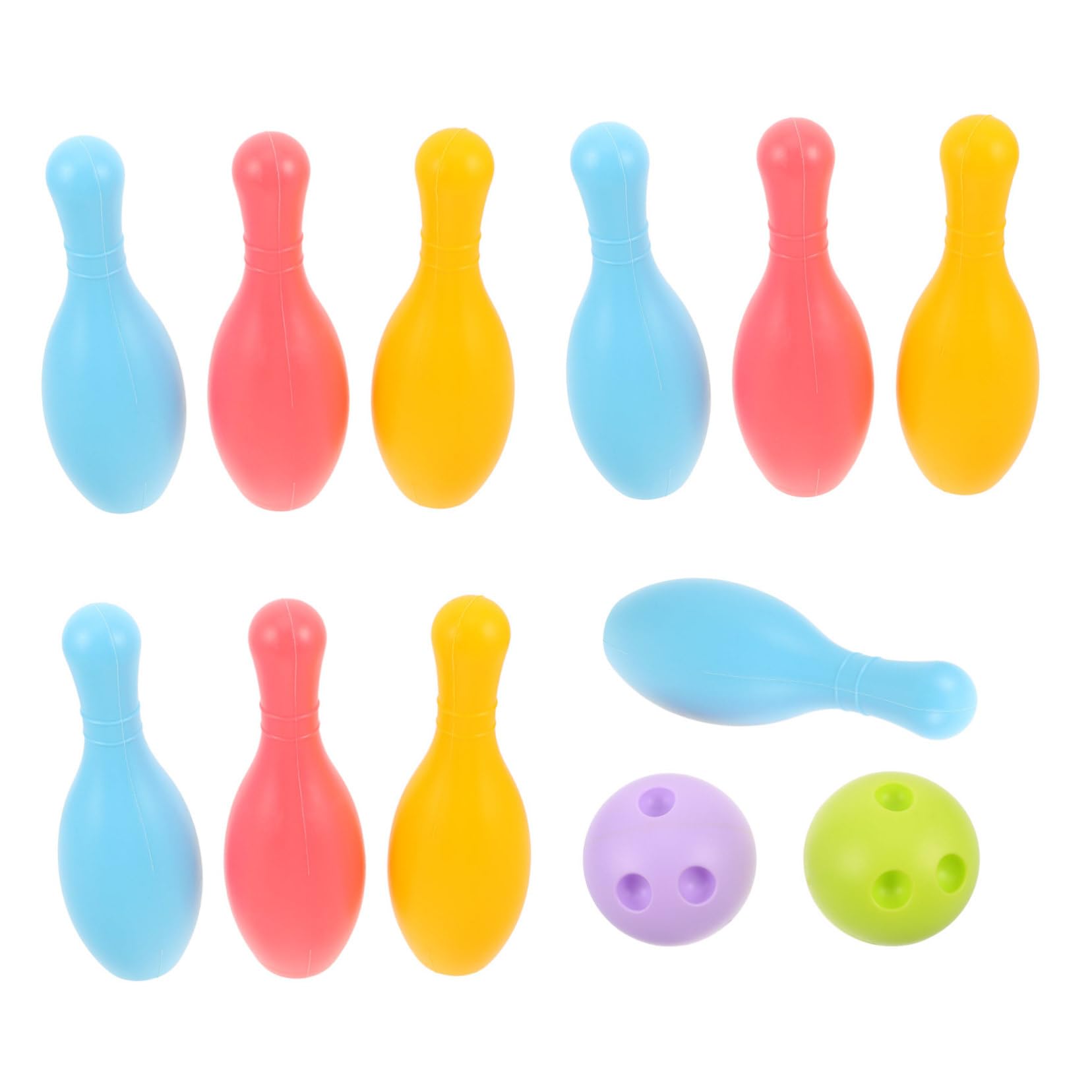 Set De Bowling Pour Enfants – 2 Boules + 10 Quilles – Plastique Solide – Jeu D’intérieur/extérieur – Motricité Et Concentration – Dès 3 Ans