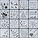 16 Pieces Christmas Stencils Template Reusable Plastic Craft for Art Drawing Painting Spraying Window Glass Door Car Body