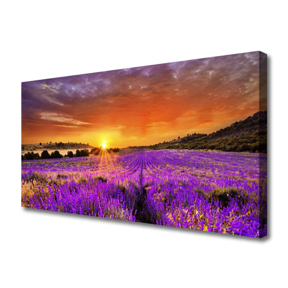 Impression sur toile de qualité supérieure Tulup motif fleurs et soleil 100x50cm