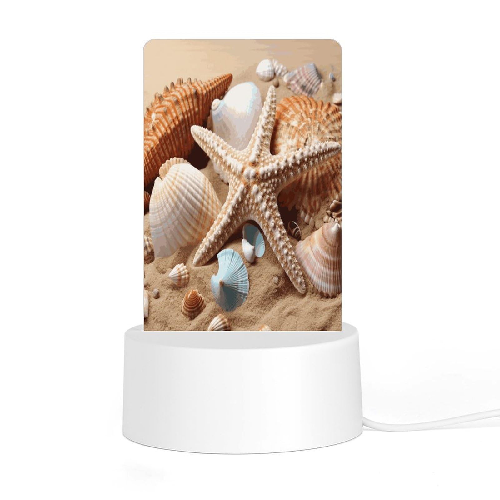 Adfgyerh Style Seashells Starfish Night Light Acrylic Material Easy Installation, Home Decor Usb Interface Power Supply, Lamp For Restaurant Bar Cafe Room Decor