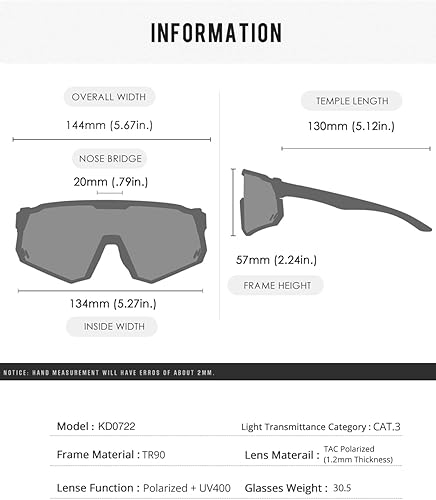 Miniatura 5 de Gafas de sol polarizadas deportivas para mujeres y hombres, UV400, gafas de ciclismo, béisbol, correr, pesca, al aire libre, resistentes al viento