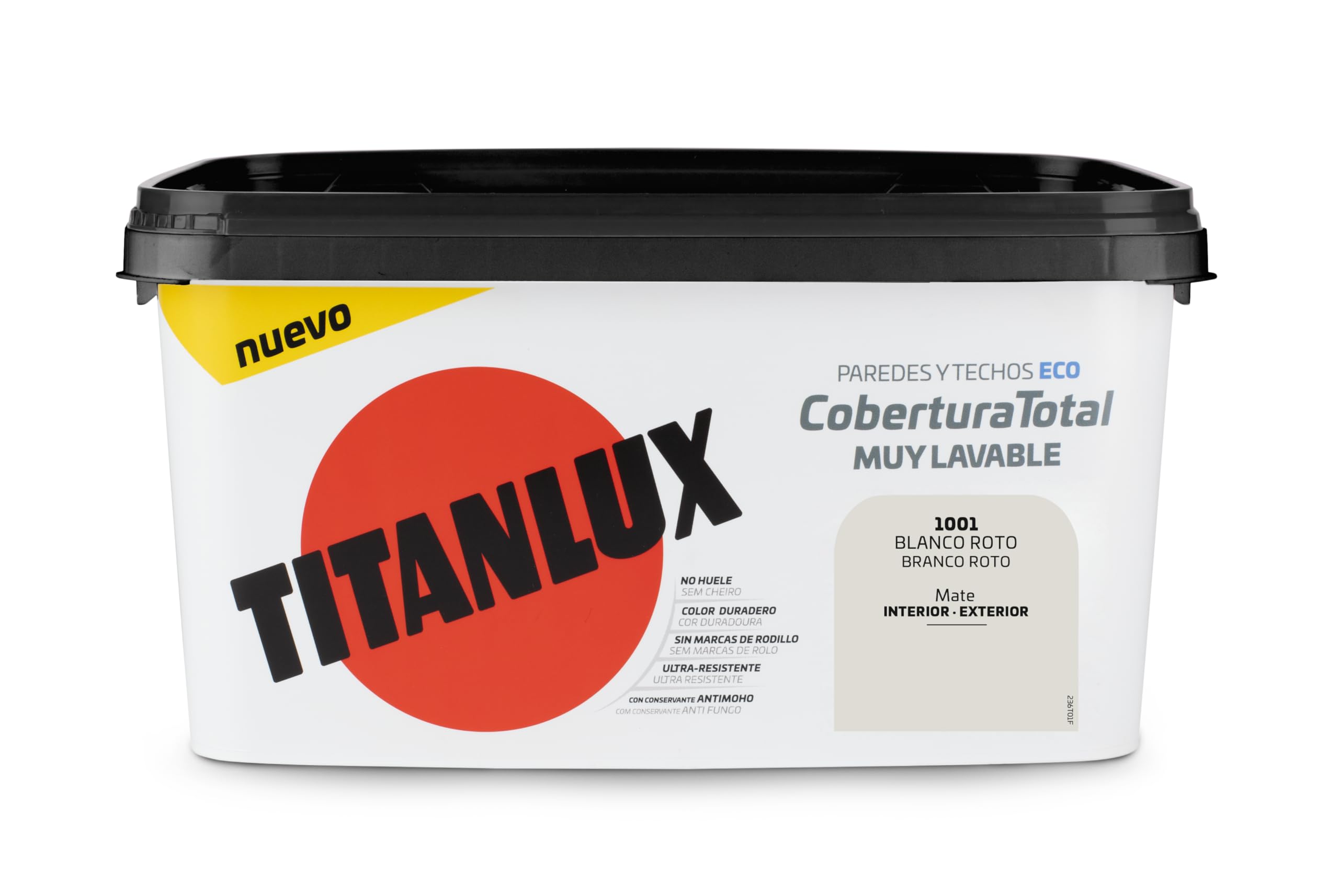 Titanlux Cobertura Total pintura para paredes Blanco Roto 4L