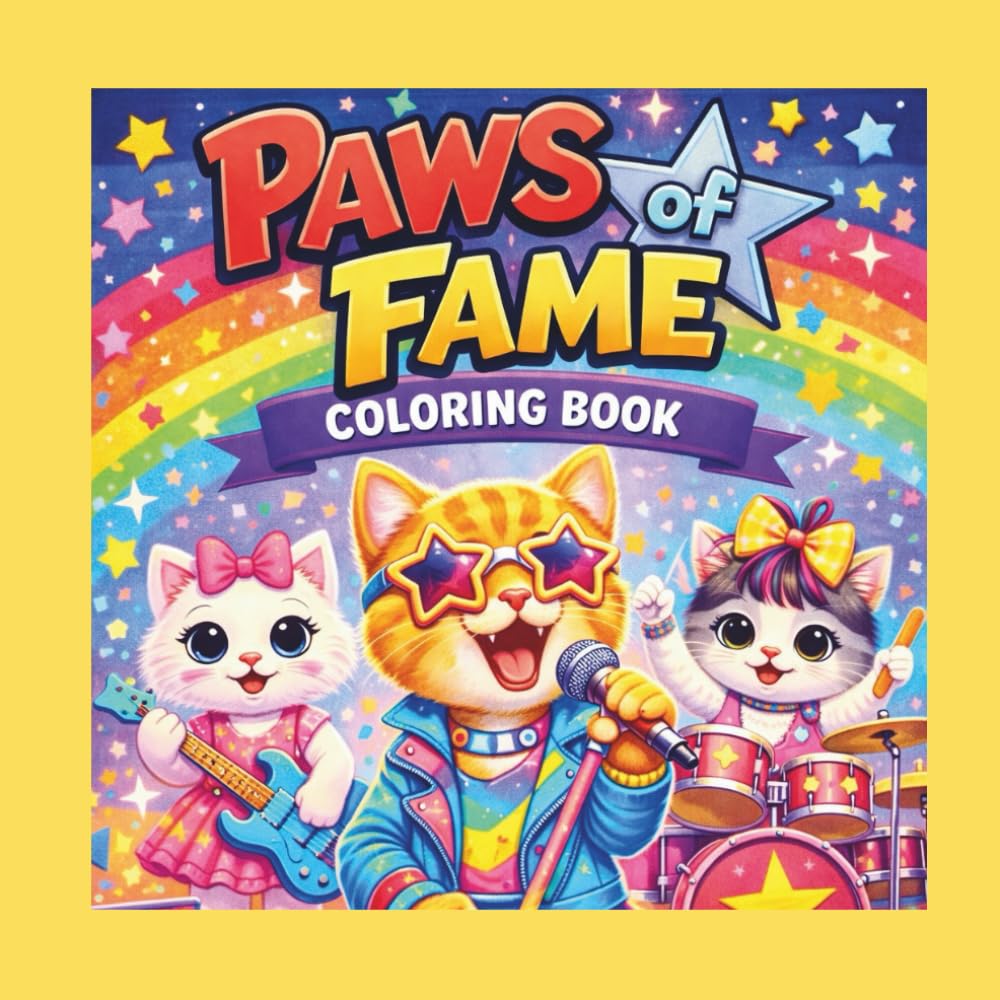 PAWS OF FAME Coloring Book: A Fun Kitty Coloring Book for Kids