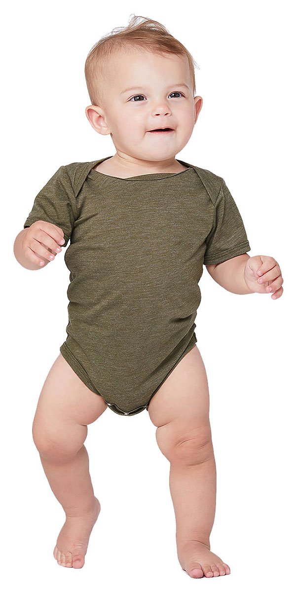 Bella Canvas Infant Triblend Short-Sleeve One-Piece 3-6MOS Olive Triblend
