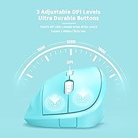 Vista 6 de Ergo Mouse inalámbrico ergonómico con receptor USB para PC, laptop y escritorio, mouse vertical con clics silenciosos de larga duración