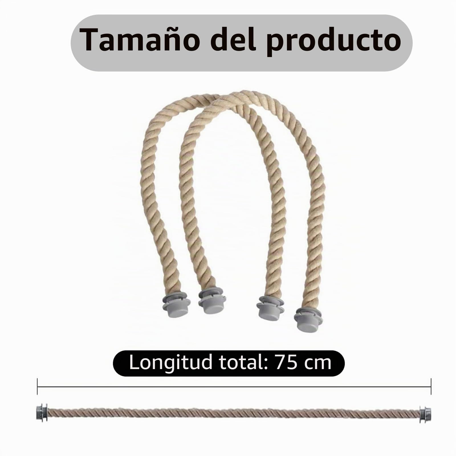 2 PZS Asas para Bolsos Trenzado Cuerda, Asas para Bolsos de O Bag, 2 Piezas Reemplazo de Asas para Bolsa de Playa, Asas de Repuesto, Asas para Accesorios de Obag,hacer bolsos de bricolaje