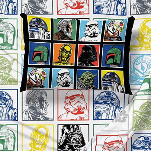 Image of Jay Franco Kids Sheet Set with Fitted, Flat Sheets & Pillow Cover - Ultra-Soft Bedding with Pillowcase for Room Decor, Multi - Star Wars, 4 Piece Queen