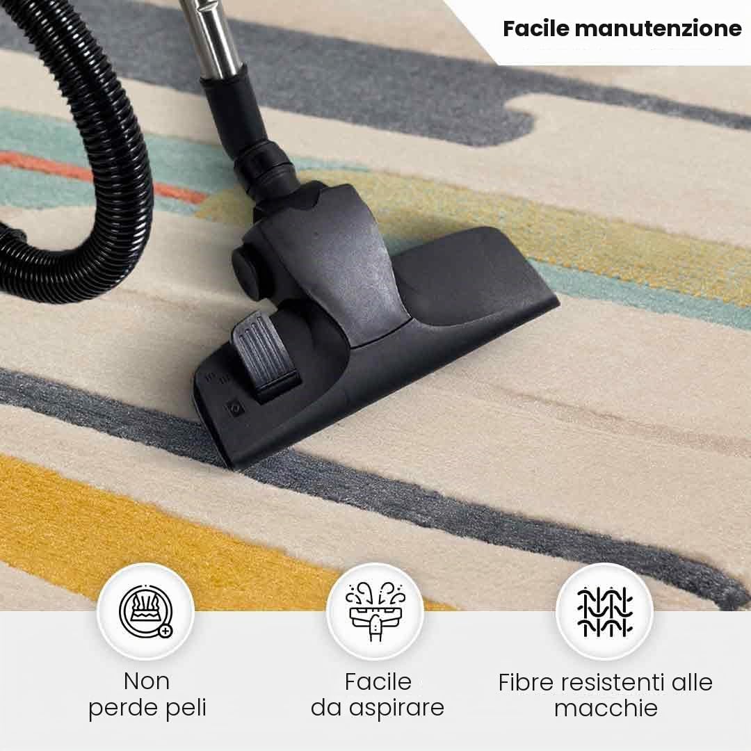 Livabliss Atlanta Tappeto Salotto Moderno per Casa, Sala da Pranzo e Cucina Tappeto Geometrico Astratti Neutri Aztechi Stile Boho, leggera da Pulire, Ampio 120x170cm, Arancione, Blu, Beige