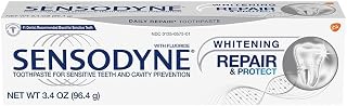 Sensodyne Repair and Protect Whitening Toothpaste, Toothpaste for Sensitive Teeth and Cavity Prevention, 3.4 oz