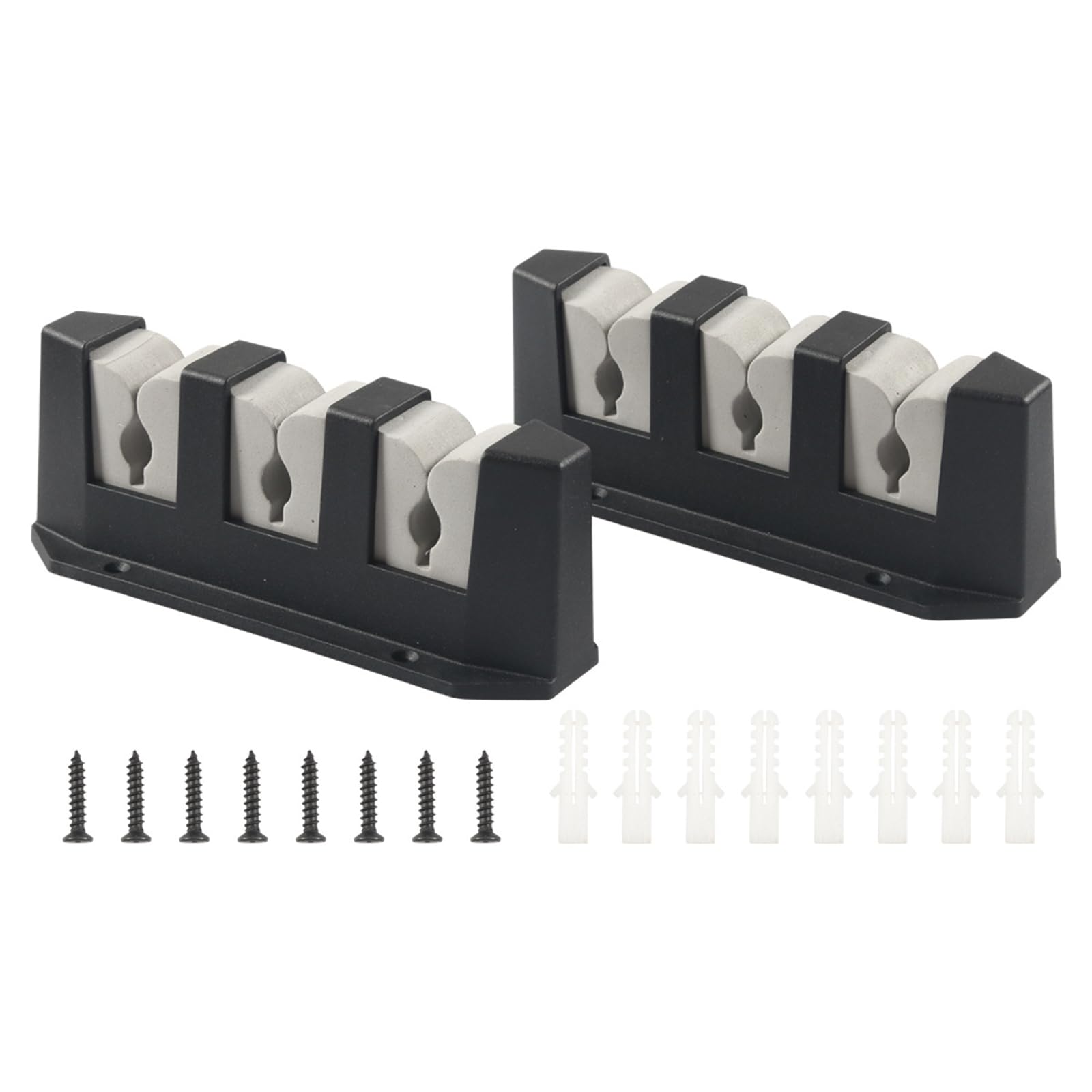 QERPON Wall Mounted Fishing Rod Holder 3-Rod Fishing Rod Display Stand Horizontal Fishing Poles Rack Rod Storage Tool