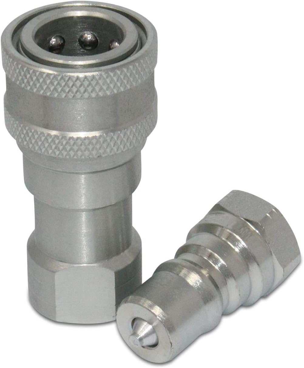 Kubota 7J612-66323 K2581-66220 Replacement Hydraulic Quick Coupler Set, 1/4” NPT