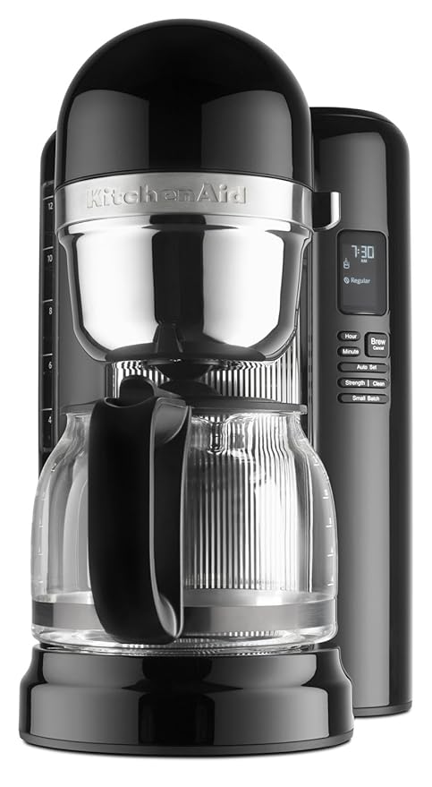 without thermal sleeve , Onyx Black : KitchenAid KCM1204OB 12-Cup Coffee Maker with One Touch Brewing - Onyx Black