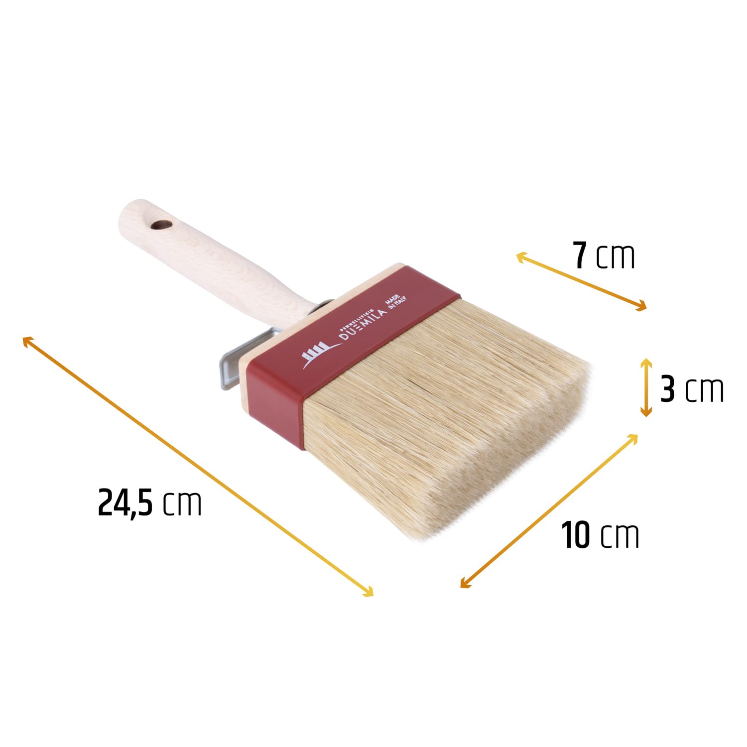 pennellificio 2000 Professional Ceiling Brush, Synthetic Hair, Brown and Burgundy, 3x10 cm - Image 2