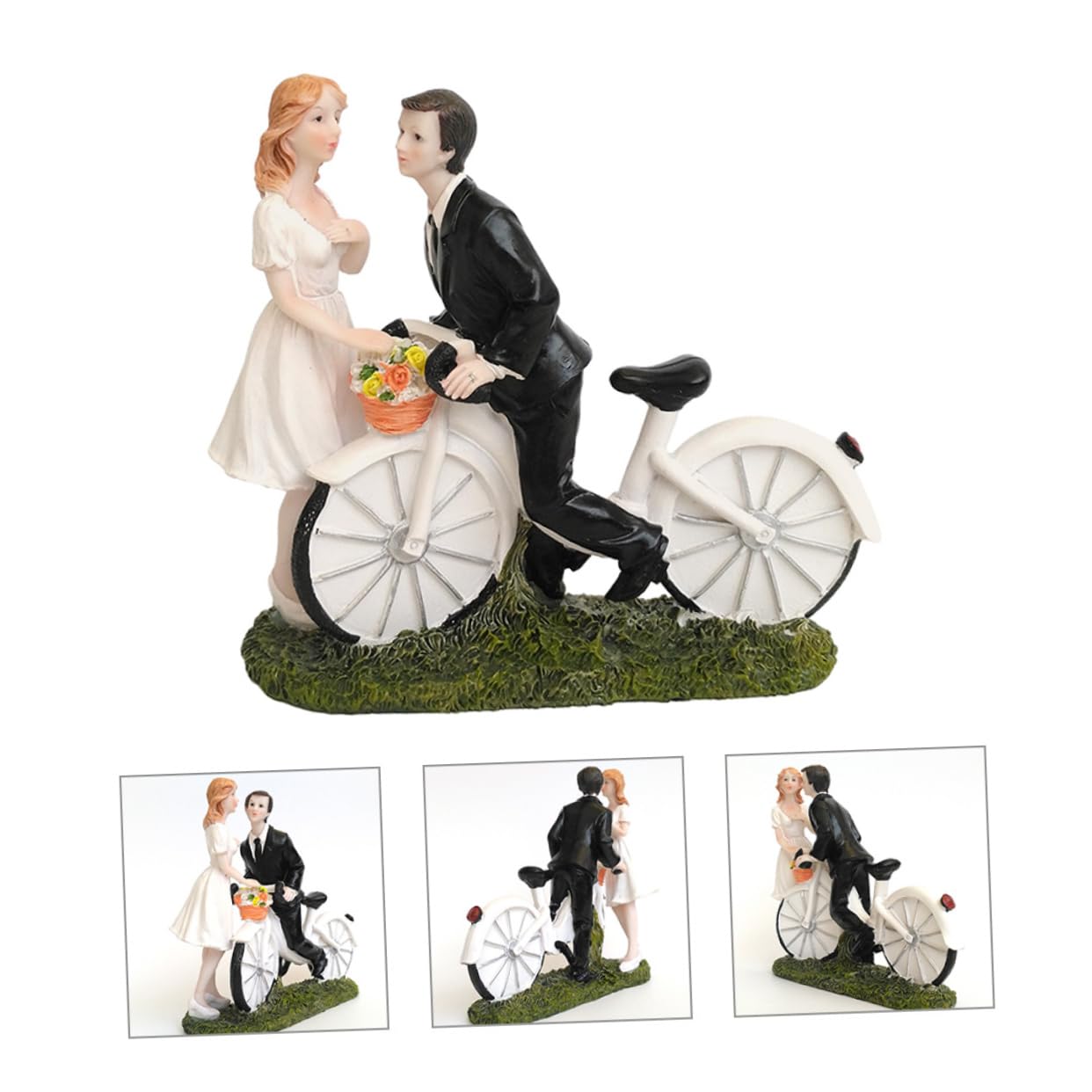 PRETYZOOM 3St Kuchenpuppe hochzeitsfiguren wedding Hochzeitsgeschenkidee wedding favours Hochzeitstorte Topper figur braut und bräutigam Hochzeitsdekoration aus Harz zartes Kuchendekor