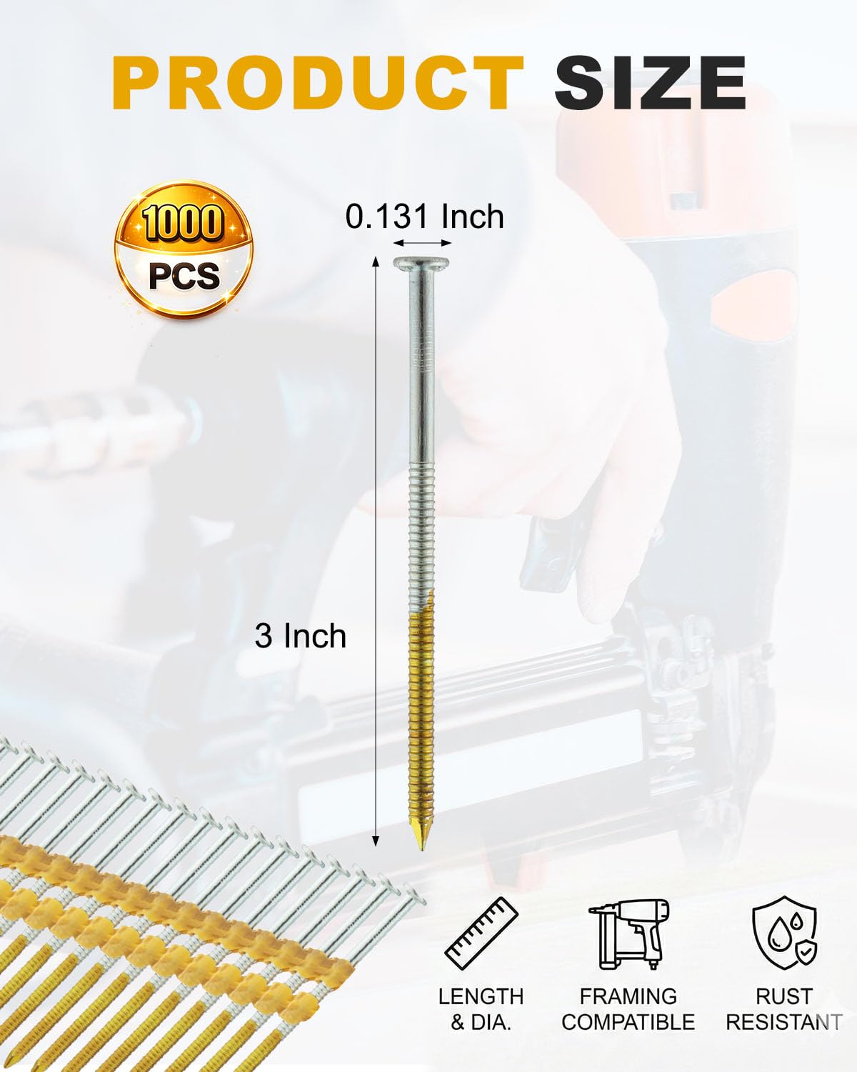 1000 Framing Nails - Strong & Durable -2