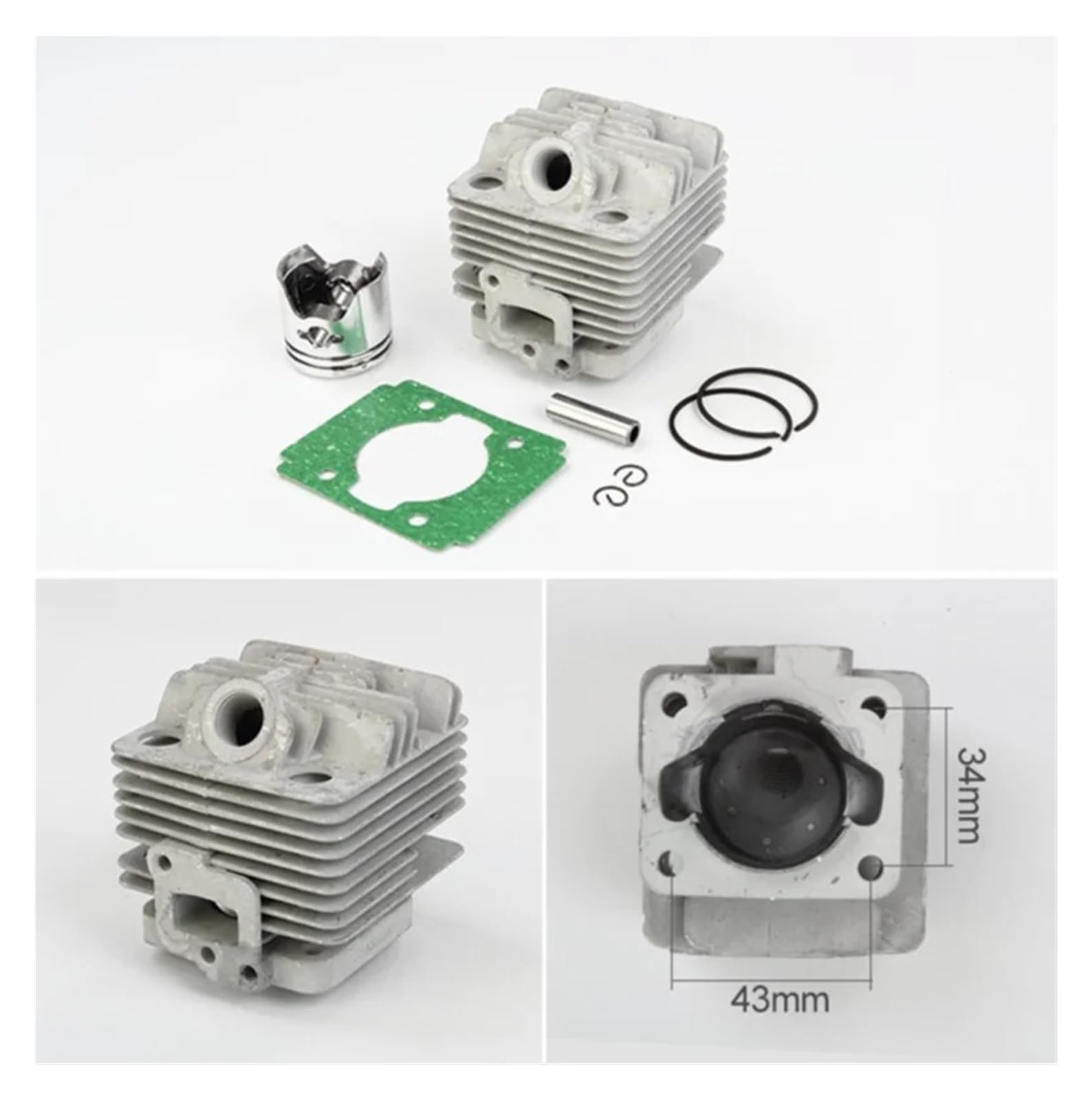 Kit Cilindro CG260 34MM Vecchio Stile for BG260 1E34F 25CC Gruppo Cilindro Fasce Elastiche PISTONE Clip SPINOTTO Assy DECESPUGLIATORE