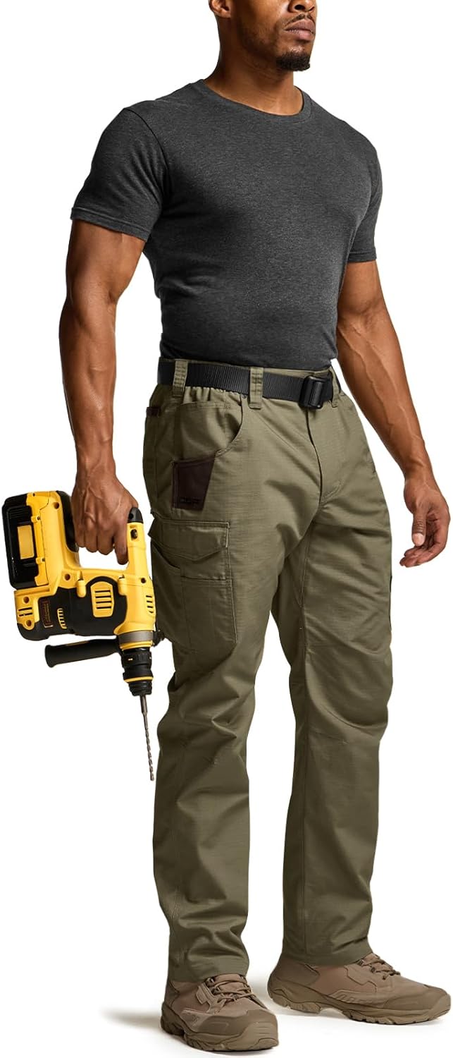 CQR Men's Quick Dry Work Pants, Water Resistant Outdoor Tactical Pants, Lightweight Stretch Cargo Hiking Pants - Image 4