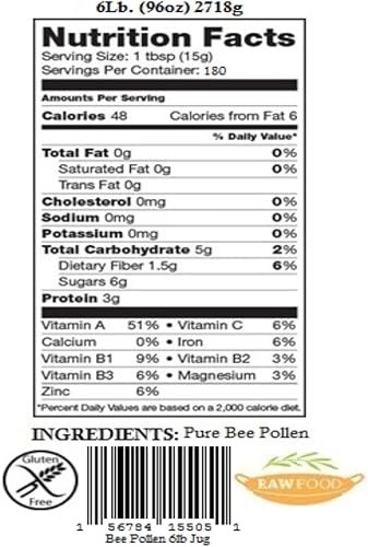 Miniatura 8 de Fresh Bee Polen Raw Nebraska Bee Polen Jarra de 1 galón (6 libras)