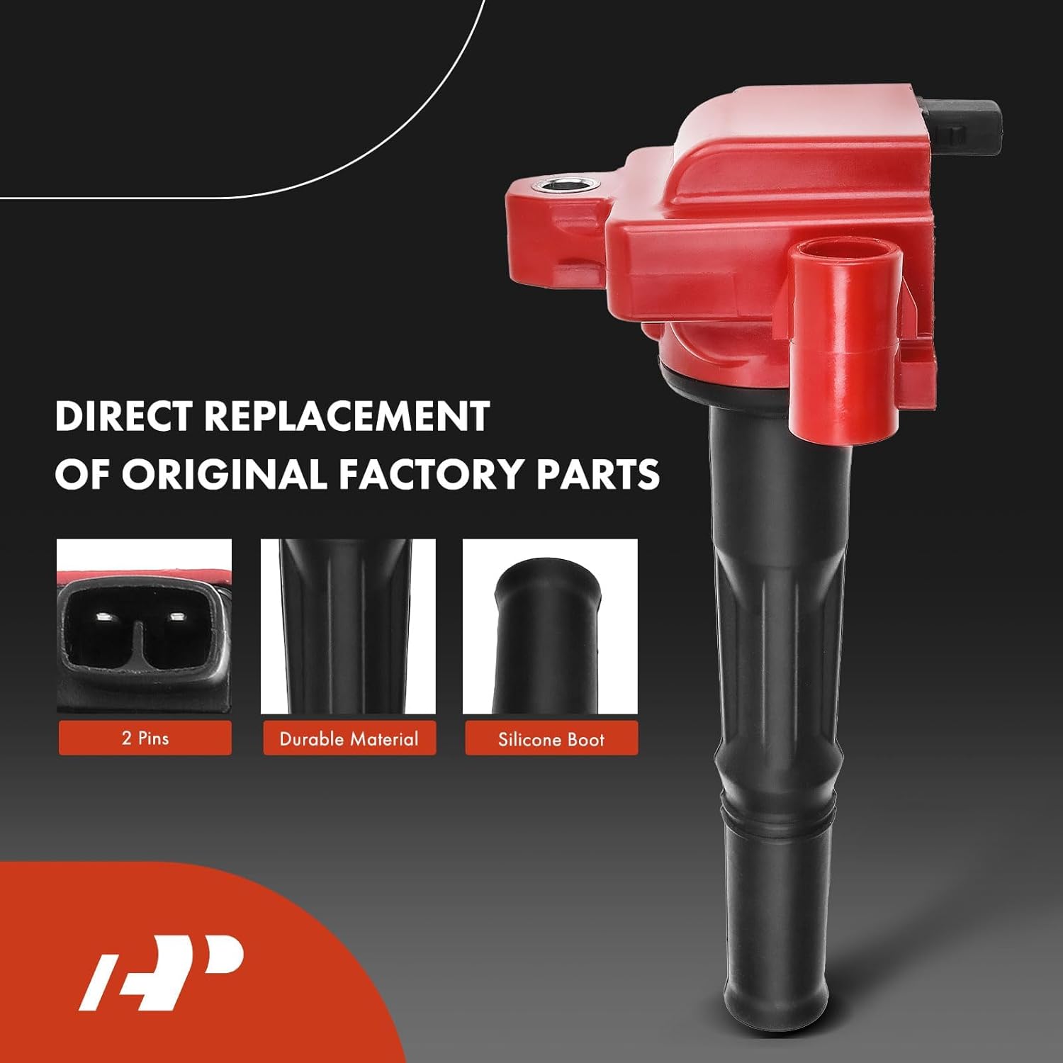 A-Premium 3x (Red) Ignition Coil Pack and 6x Iridium Spark Plugs Compatible with Toyota Tacoma 1995-2004, Tundra 2000-2004, 4Runner 1996-2002, V6 3.4L