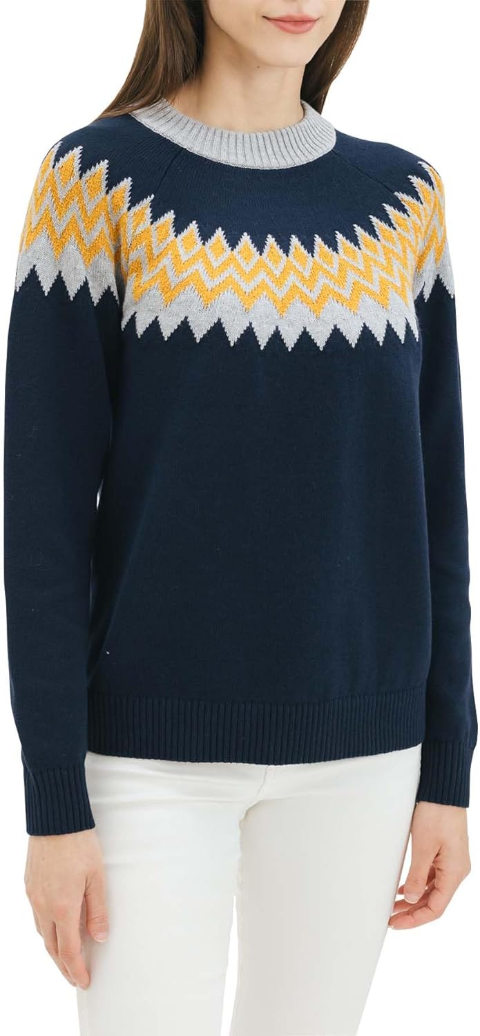 Fara Fuzzy Knit Fair Isle Sweater | JJXX | Stripes & Patterns