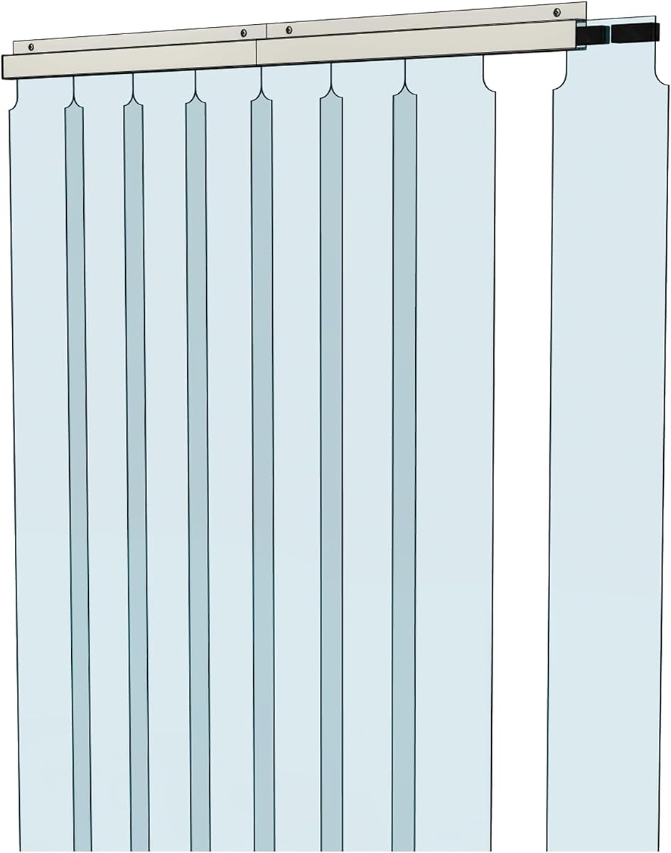 38" x 84" Vinyl Strip Climate Control Curtain Kit, Slide-in Strips Perfect for Freezers, Coolers and Warehouse Doors NSF Approved Made in USA
