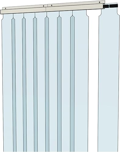 Awoco Kit de cortina de vinilo de 42 x 84 pulgadas, tiras deslizantes perfectas para congeladores, refrigeradores y puertas de almacén, aprobado por
