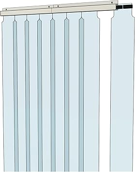 Awoco 42" x 84" Vinyl Strip Climate Control Curtain Kit, Slide-in Strips Perfect for Freezers, Coolers and Warehouse Doors NSF Approved Made in USA