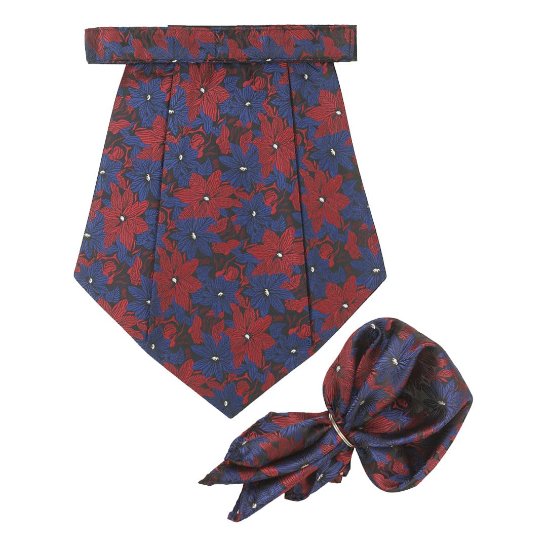 peluche Mesmerizing Floral Blue Cravat & Pocket Square set For Men-picture-33
