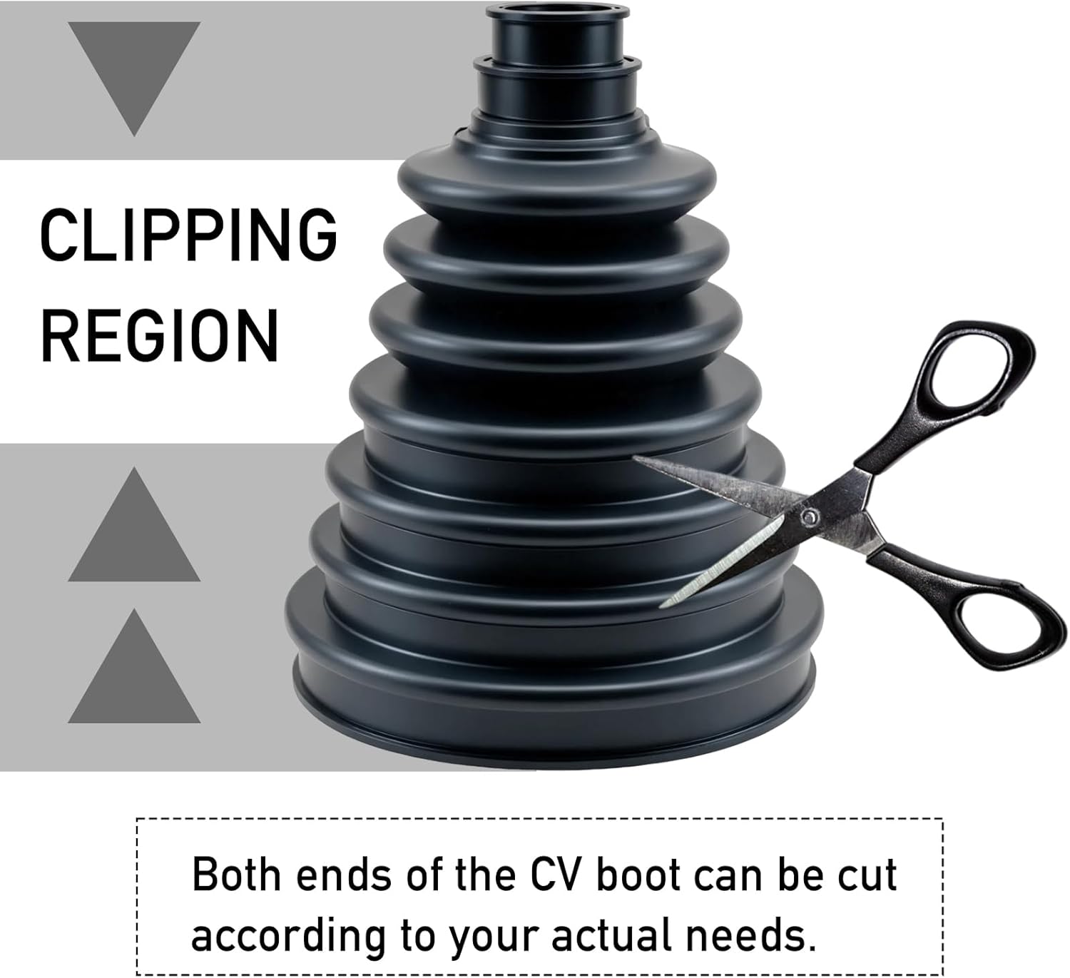 Upgrade 2PCS CV Boot,Thickened Neoprene Rubber Material with 4 Stainless Steel Clamps & 6 Cable Ties, CV Axle Boot Repair Kit for Protect Axle,Universal CV Joint Boot (2PCS+Expander)